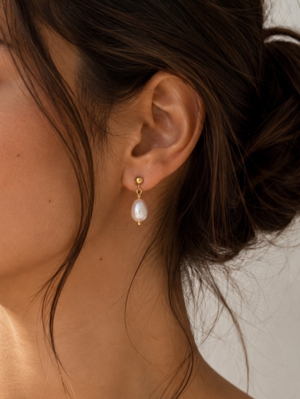 18K Gold Plated Pearl Drop Earrings